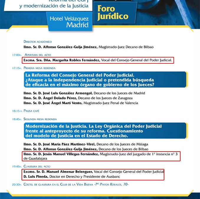Margarita Robles, Luis Pineda, Ausbanc y el CPGJ: organizadores principales del escándalo de los cursos para jueces