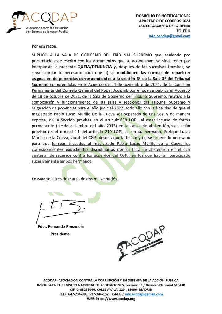 QUEJA_DENUNCIA SALA DE GOBIERNO TRIBUNAL SUPREMO PABLO LUCAS MURILLO DE LA CUEVA.firmada_pag.5